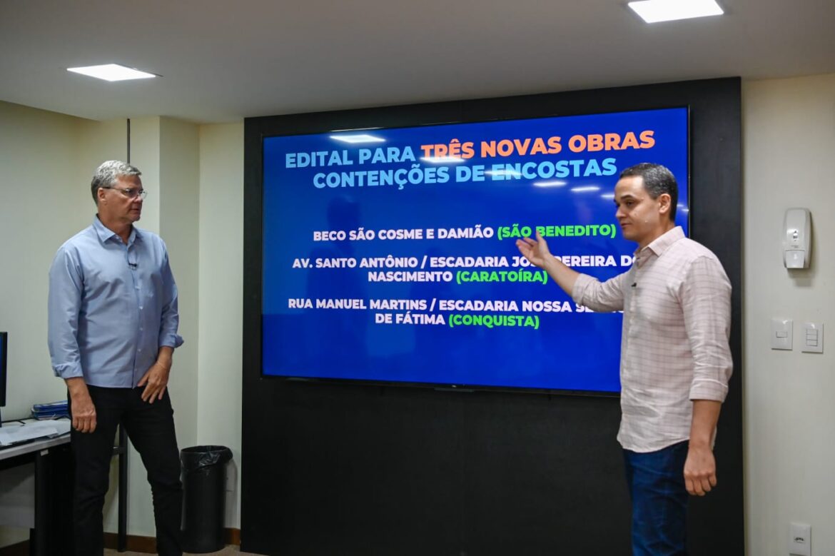 Prefeitura de Vitória abre edital para obras de contenção em áreas de risco de Caratoíra, Conquista e São Benedito