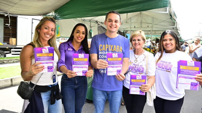Pazolini leva informação e reforça a rede de proteção às mulheres na feira de Goiabeiras