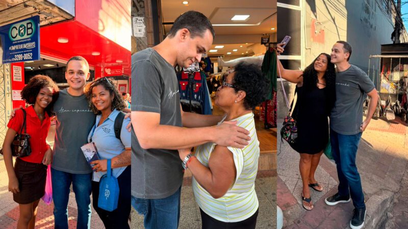 Pazolini ovacionado na Expedito Garcia, em Cariacica.