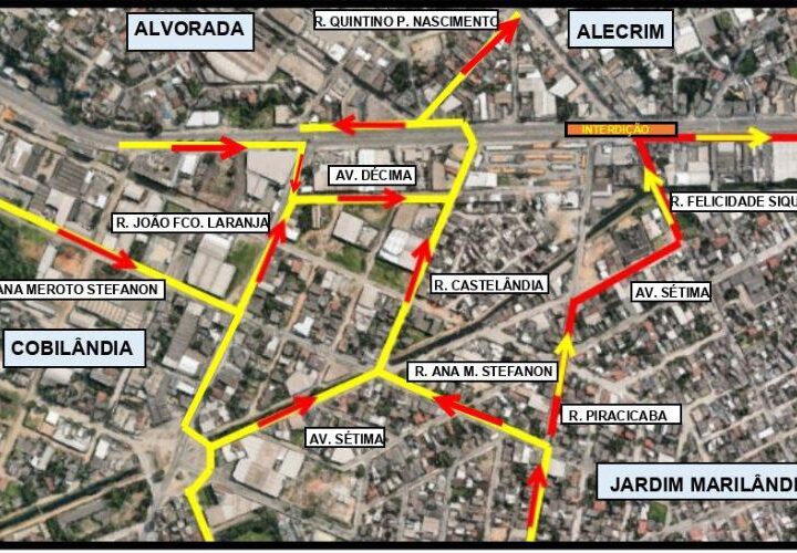 Cruzamento será interditado em Jardim Marilândia para obras do Expresso GV