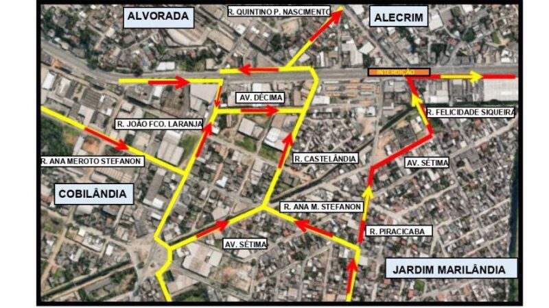 Cruzamento será interditado em Jardim Marilândia para obras do Expresso GV