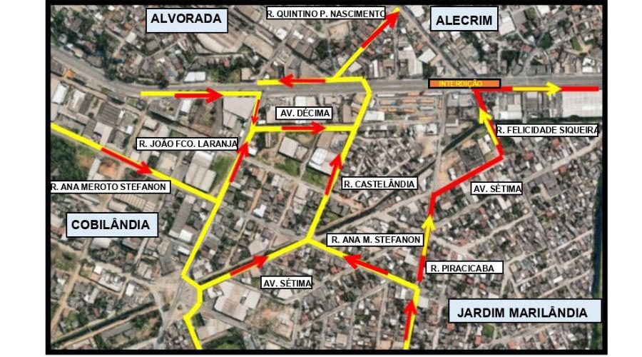 Cruzamento será interditado em Jardim Marilândia para obras do Expresso GV