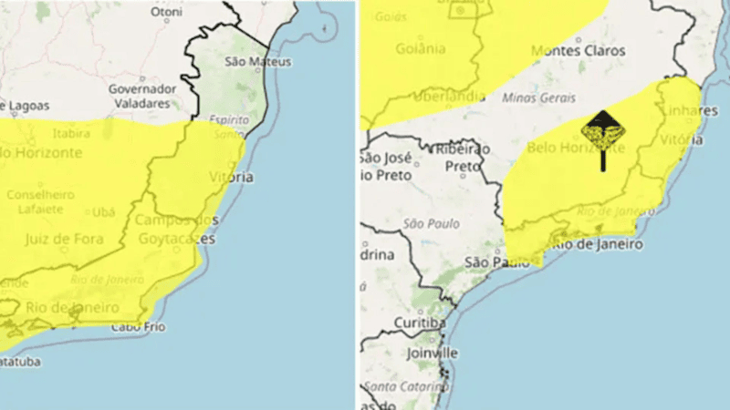 ES tem alerta de tempestade e granizo nesta quarta-feira