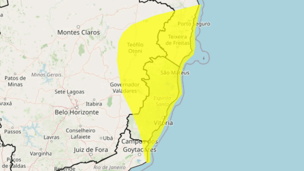 Vendaval coloca 22 cidades do Sul do ES em estado de atenção