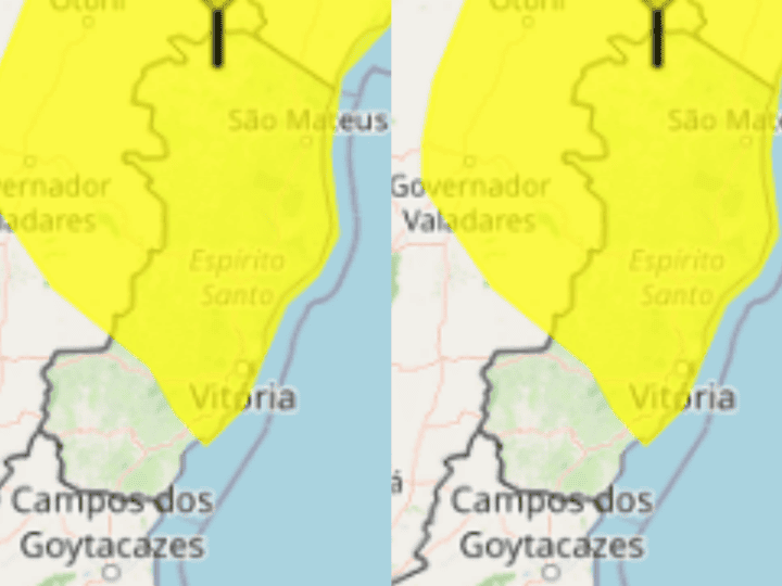 Inmet emite alerta de chuva forte e ventos intensos no Espírito Santo