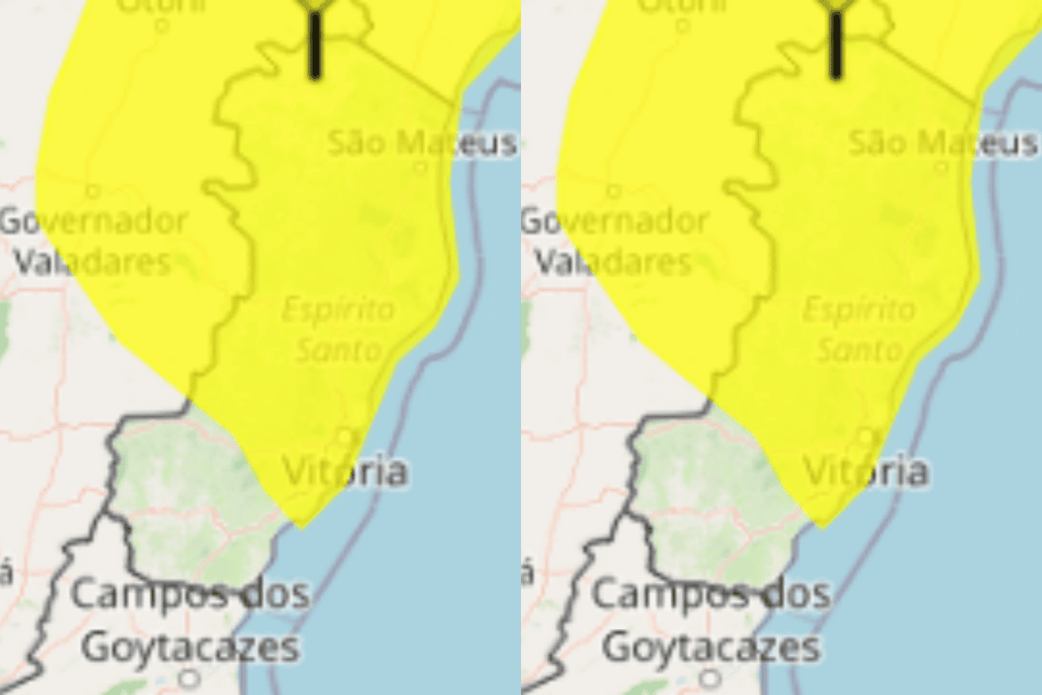Inmet emite alerta de chuva forte e ventos intensos no Espírito Santo