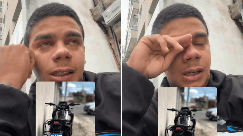 Jovem chora após ter moto furtada em Cariacica e desabafo viraliza