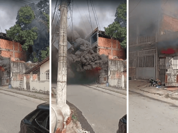 Homem é socorrido após incêndio em casa em Cariacica