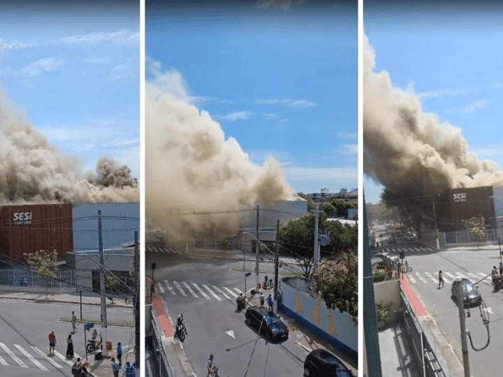 Incêndio atinge teatro do Sesi em Jardim da Penha, em Vitória