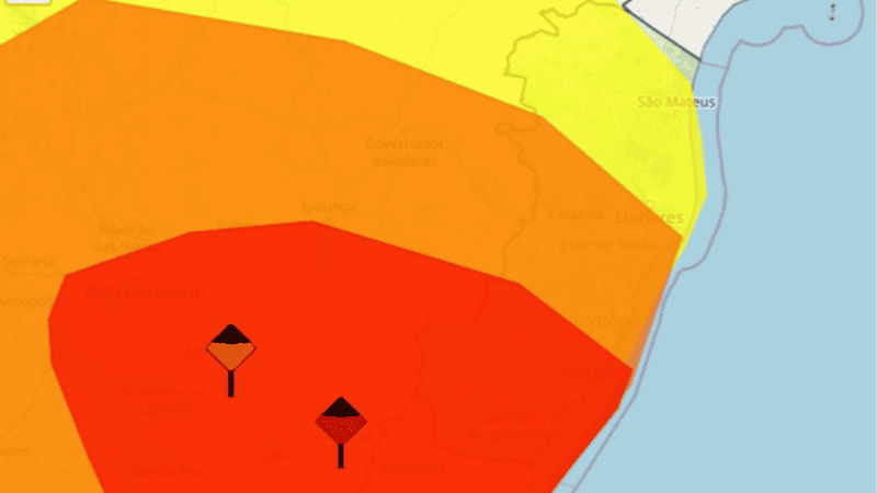 Inmet emite alerta de tempestade e chuva intensa para todo o Espírito Santo