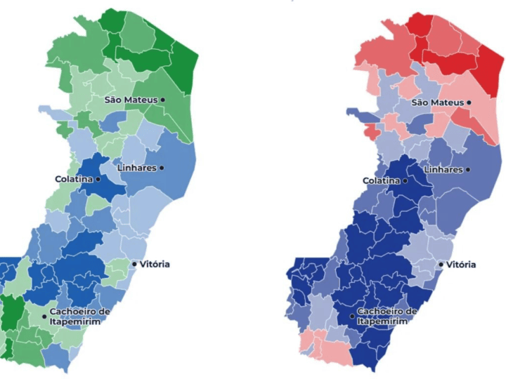 Mapas mostram como o Espírito Santo votou nas eleições de 2026