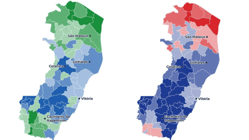 Mapas mostram como o Espírito Santo votou nas eleições de 2026