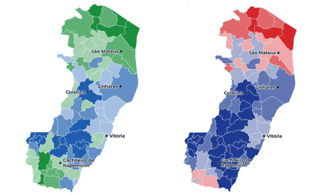Mapas mostram como o Espírito Santo votou nas eleições de 2026