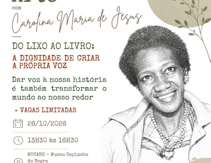 Vitória promove encontro sobre Carolina Maria de Jesus e o poder da escrita nesta segunda (26)