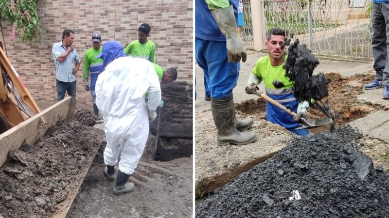 Secretaria de Serviços de Cariacica retira quatro toneladas de resíduos da rede de drenagem do bairro Sotema