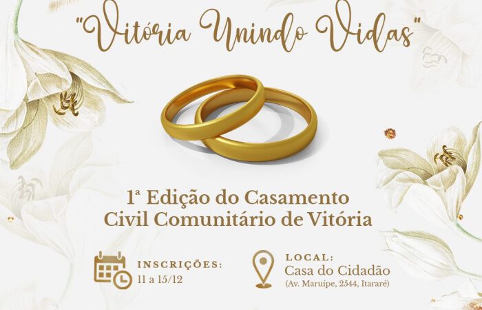 Vitória Unindo Vidas realizará o sonho de 30 casais no próximo dia 29