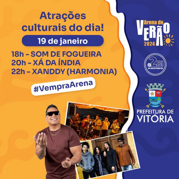 Arena de Verão 2024 mescla ritmos com Xanddy e nomes da música gospel