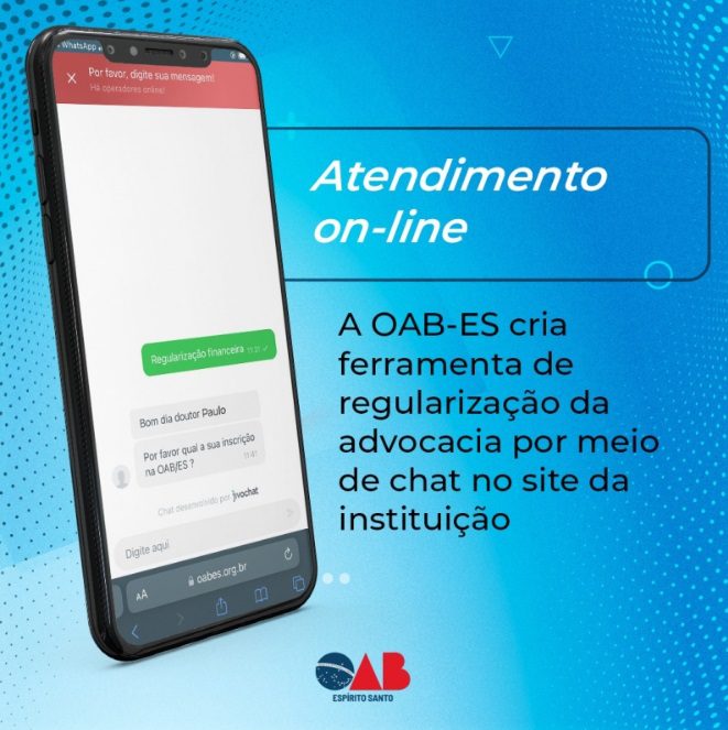 OAB-ES lança ferramenta de regularização da advocacia via chat em seu site institucional