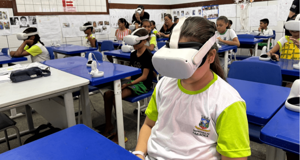 Alunos da Emef Ayrton Senna aprendem sobre consumo consciente e seguro de energia por meio de realidade virtual