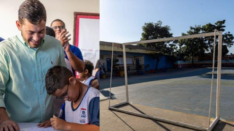 Prefeito assina ordem de serviço para construção de quadras em duas em escolas