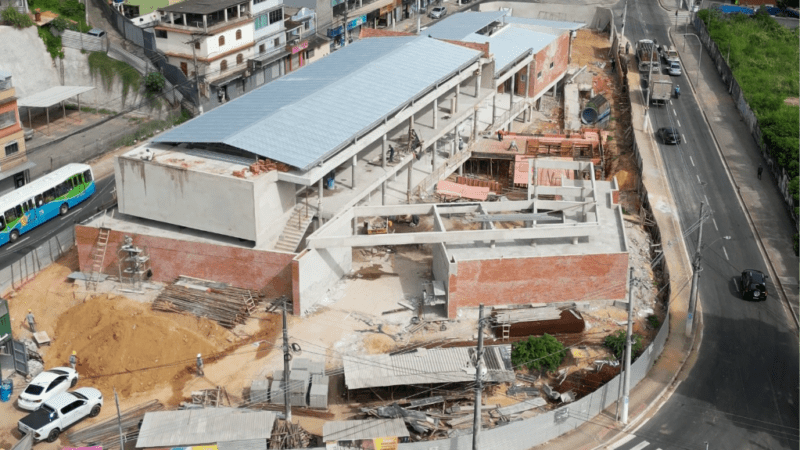 Mercado Municipal de Cariacica está com 80% das obras concluídas
