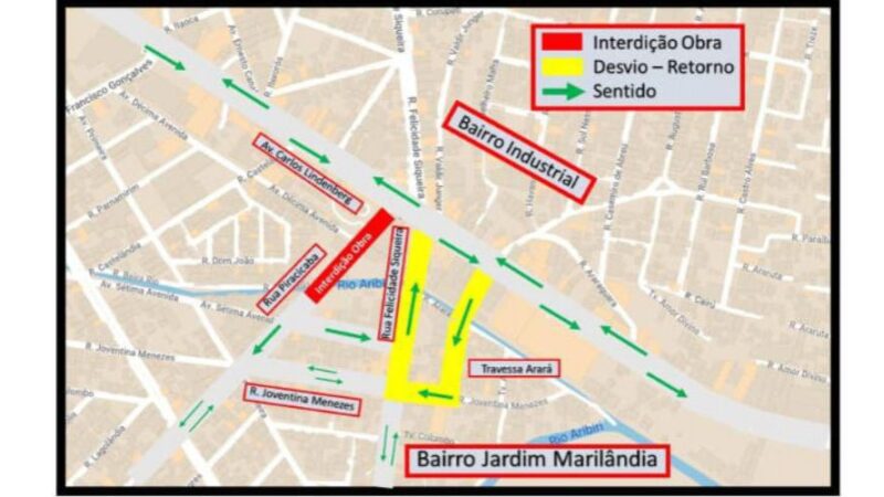 Jardim Marilândia terá interdição de rua para obra da nova ponte